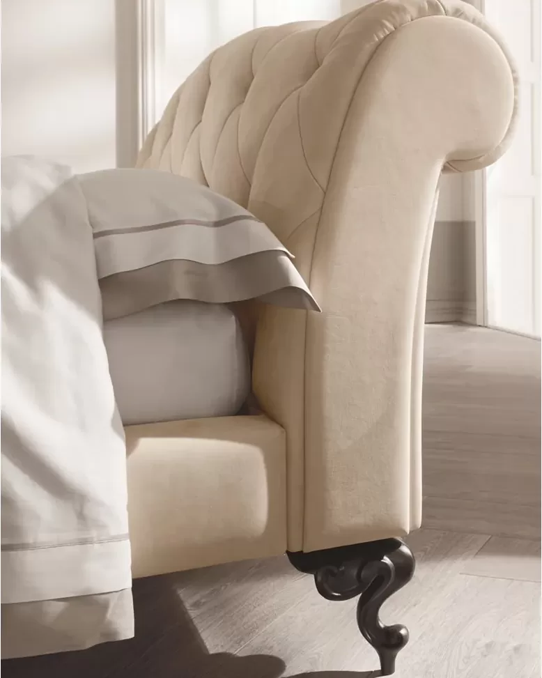 George Bed, Cantori upholstered bed made in Italy