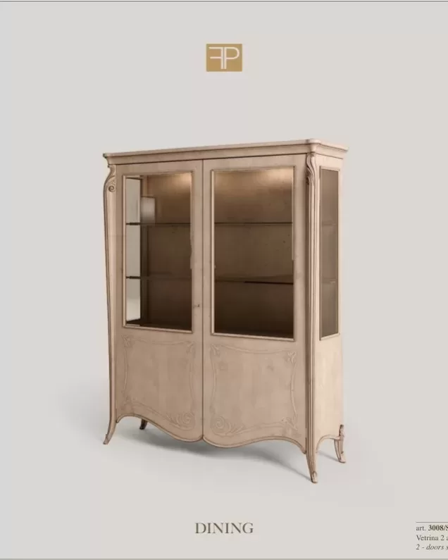 Opera Shaped Silver Cabinet, Italian furniture