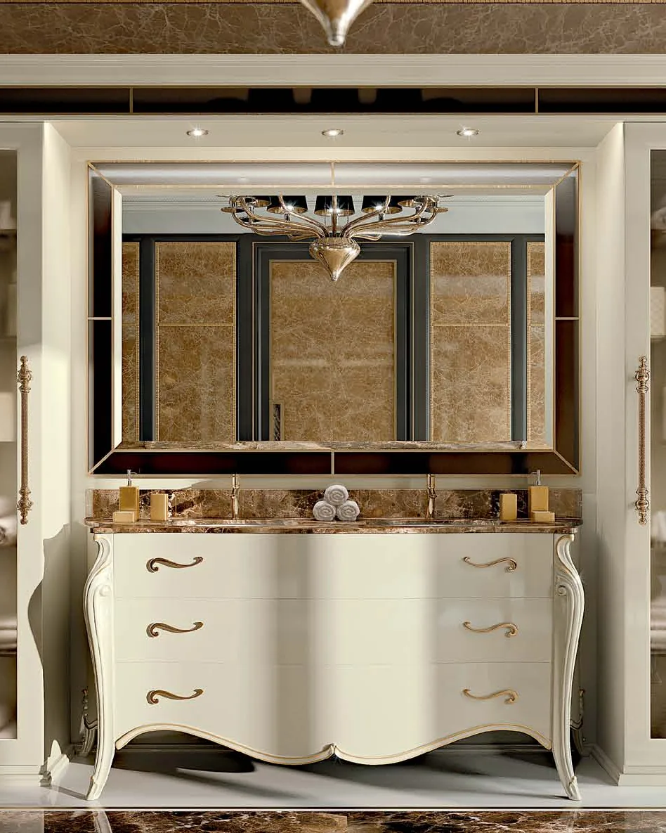 Mobile bagno doppio Opera, credenza sagomata Opera di Francesco Pasi