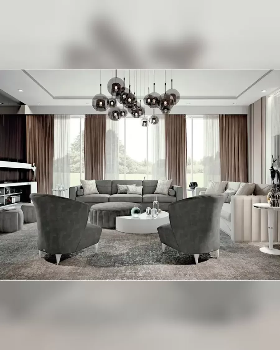 Ellipse Shaped Armchair, modern Italian furniture