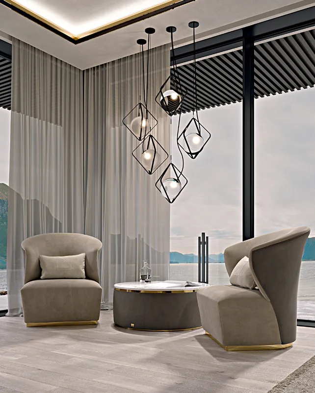 Icon Upholstered Round Coffee Table by Francesco Pasi
