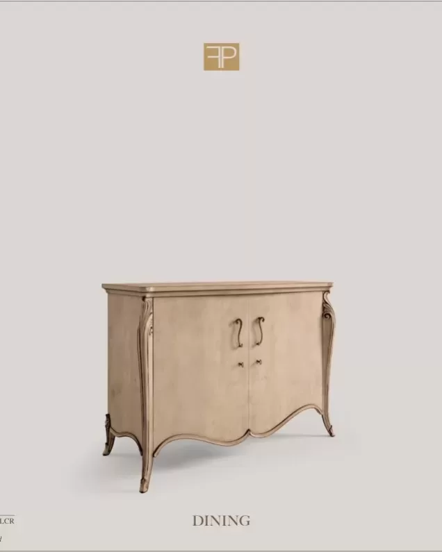 Opera Shaped Sideboard, Flat Doors, 2 Doors by Francesco Pasi, Opera classic furniture