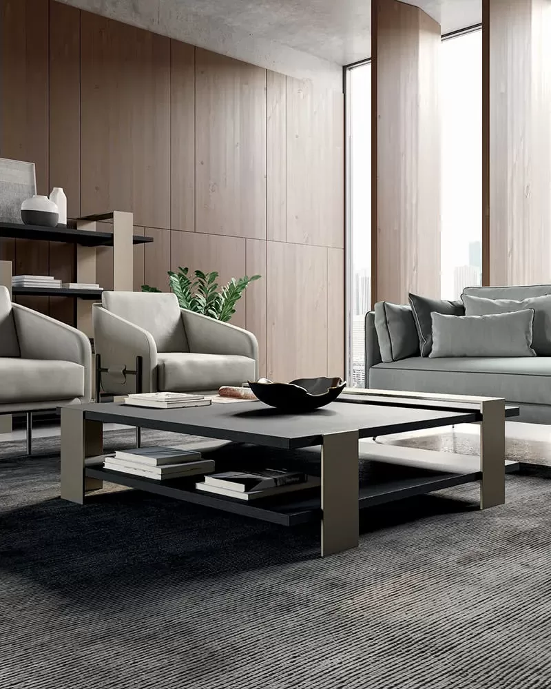 Kyoto Coffee Table by Dall'Agnese, square coffee table 120 x 120 cm, modern design