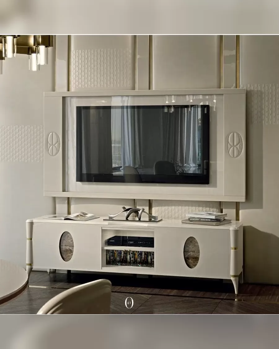 Ellipse TV Base with Marble Ovals, Ellipse by Francesco Pasi