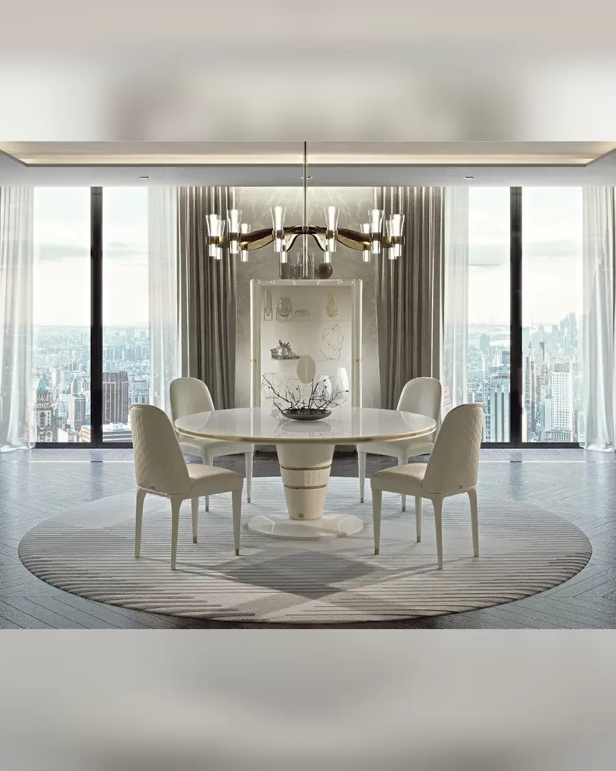 Ellipse Upholstered Dining Chair by Francesco Pasi, upholstered dining chair in leather