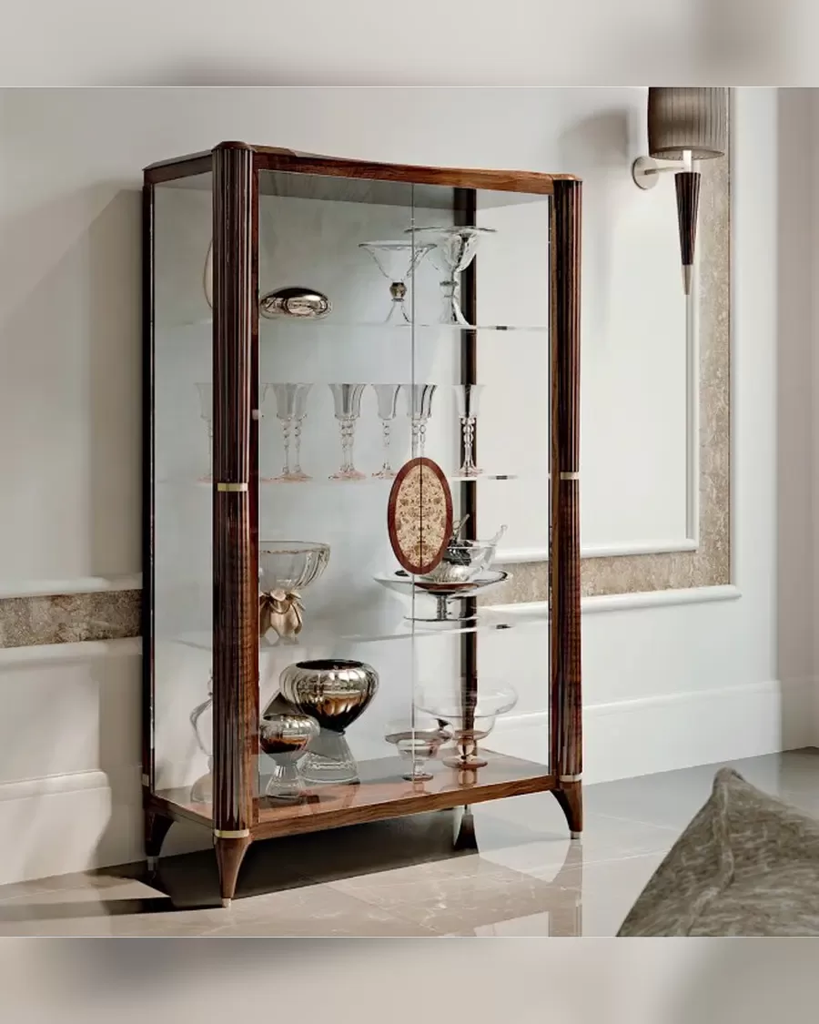 Ellipse Two-Door Glass Cabinet by Francesco Pasi, glass cabinet for a dining room suite