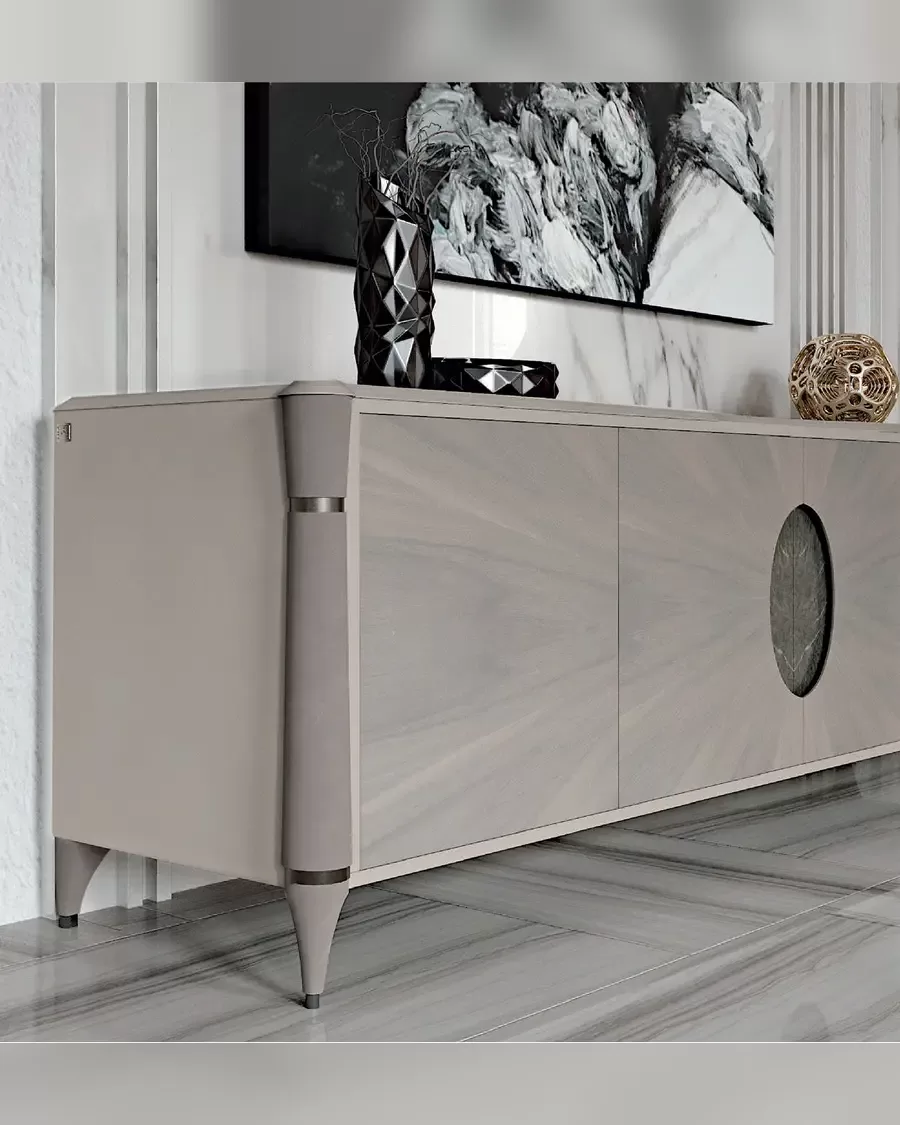 Ellipse Sideboard with Marble Oval by Francesco Pasi, Italian living room furniture