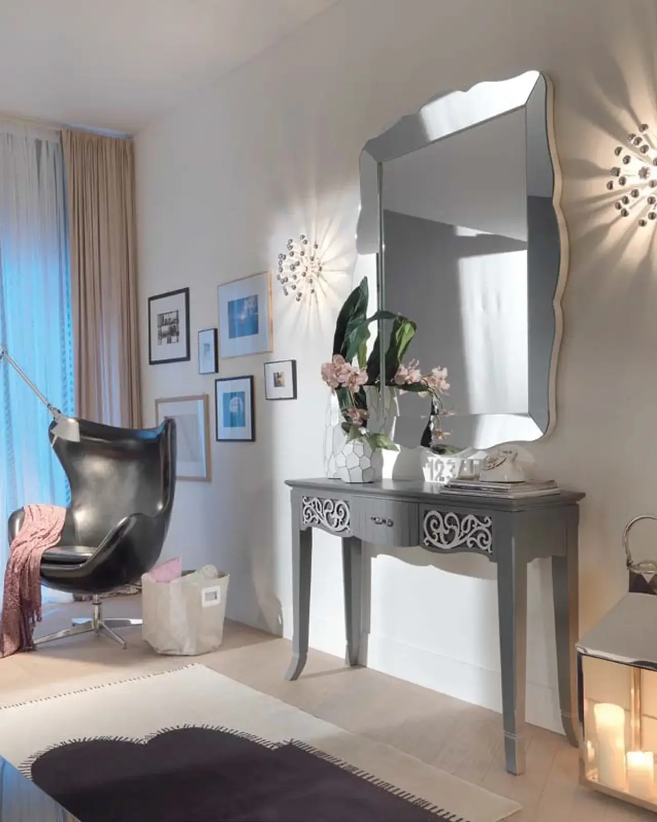 New Deco Fretwork Console by Francesco Pasi, console table for a hall with a display cabinet