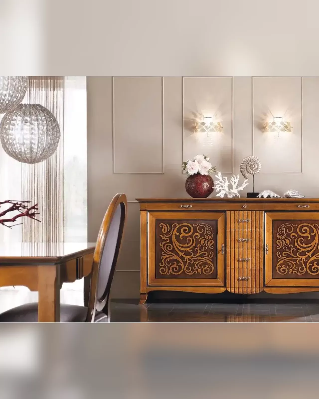 New Deco Sideboard with Natural Bicolor Panels by Francesco Pasi, solid wood sideboard