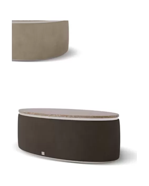 Icon Upholstered Oval Coffee Table by Francesco Pasi, to pair with an Italian sofa