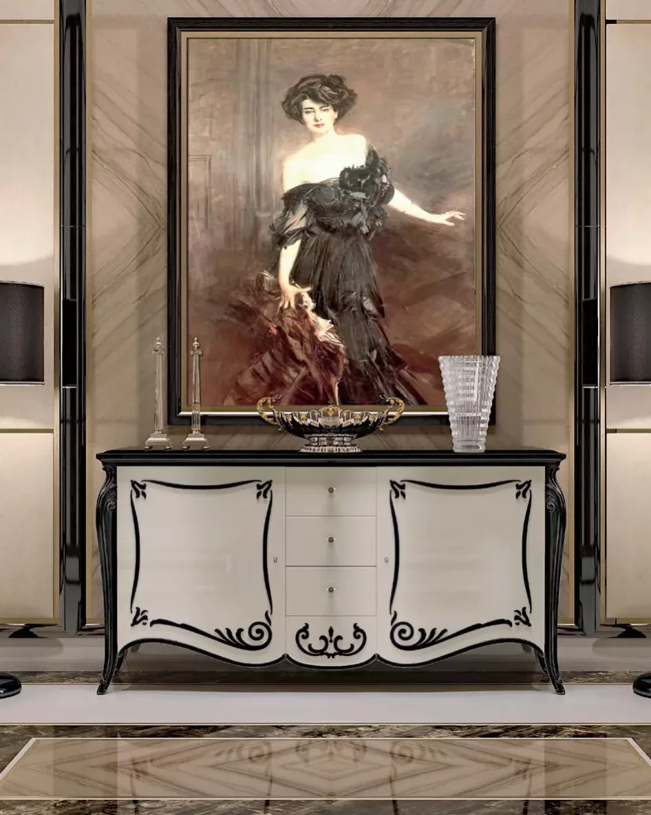Opera Shaped Sideboard by Francesco Pasi, to pair with an Italian classic sofa set