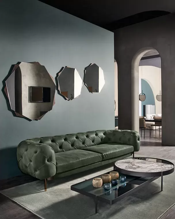 Atenae Sofa by Cantori, to pair with a sectional sofa, made to order in Italy