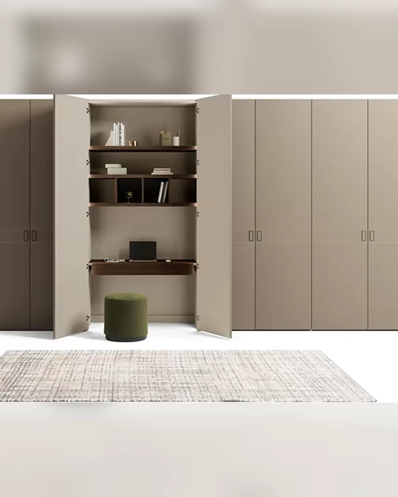 Cinta Wardrobe, luxury wardrobe in hard leather with 3 to 8 doors