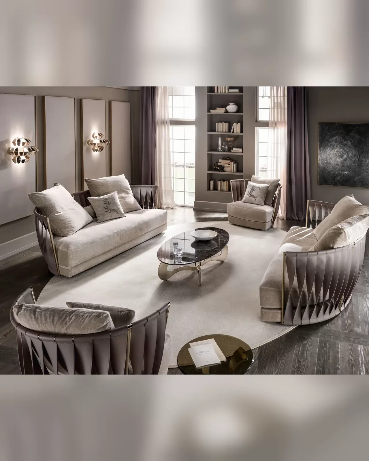 Twist Sofa by Cantori, leather sofa for a luxury living room