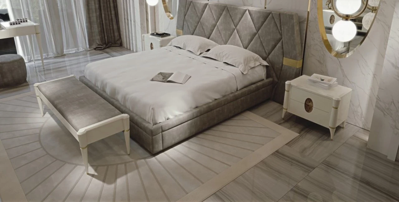 Ellipse Upholstered Bed, Francesco Pasi Italian furniture