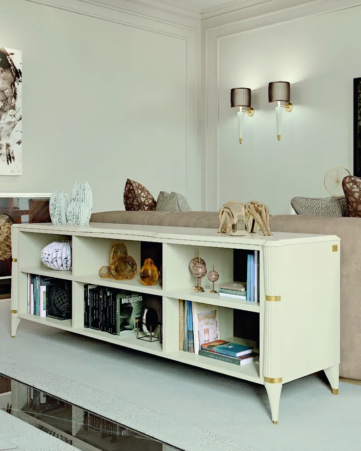 Ellipse Behind-Sofa Etagere, Francesco Pasi Italian furniture for the living room