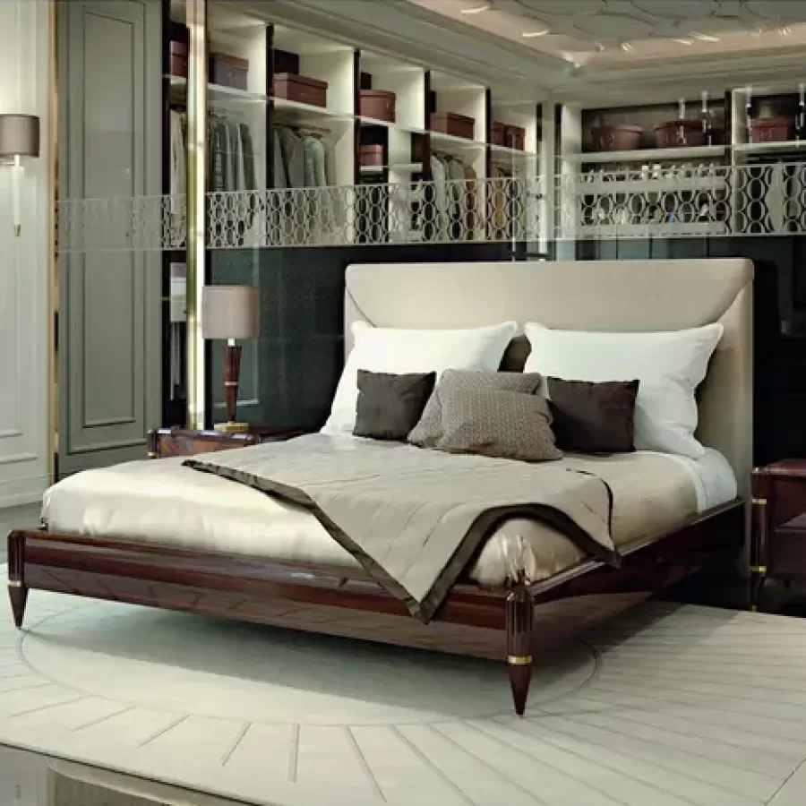 Ellipse Upholstered Bed by Francesco Pasi, luxury king size bed, for a 180 x 200 cm mattress
