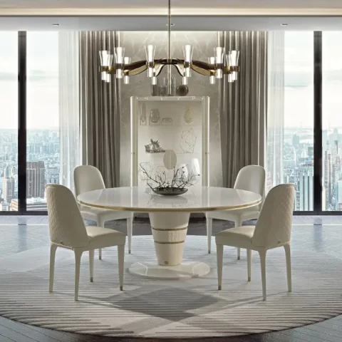 Dinning Chairs, Ellipse Upholstered Dining Chair by Francesco Pasi