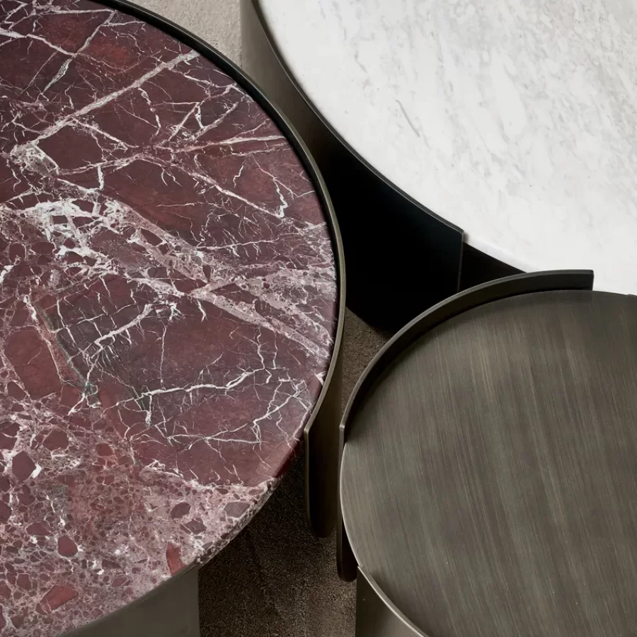 Atenae Coffee Tables by Cantori, coffee table set, made to order in Italy
