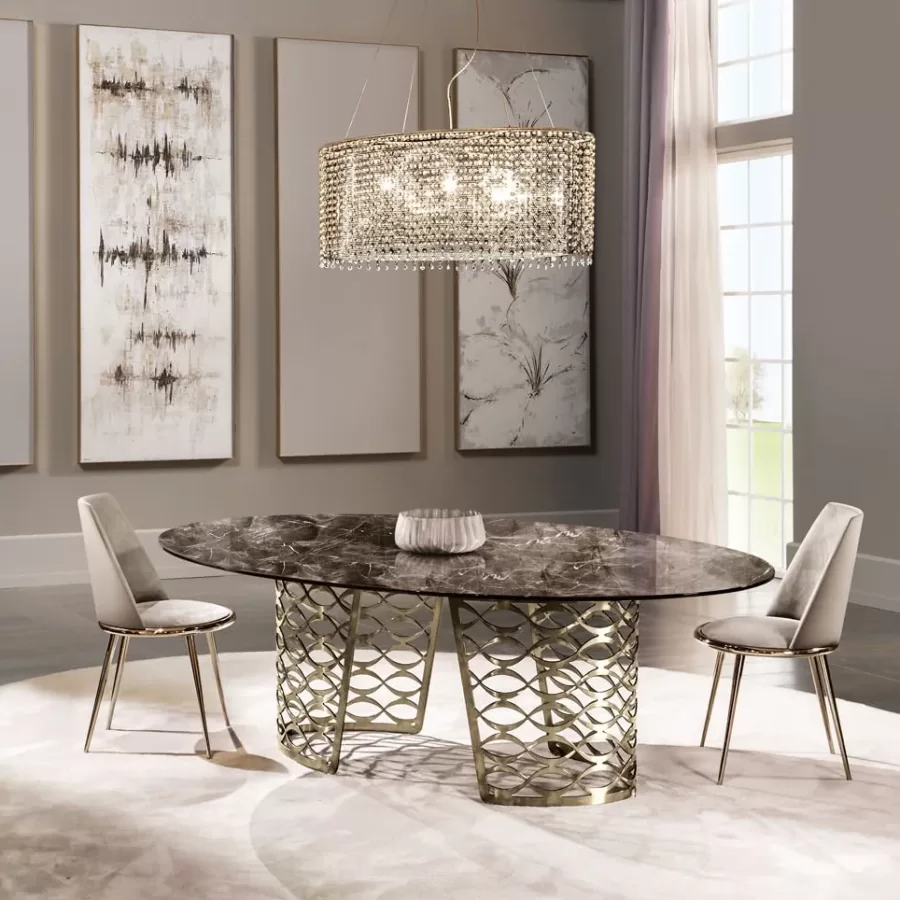 Isidoro Dining Table by Cantori, made to order in Italy, dining set, 220 cm wide