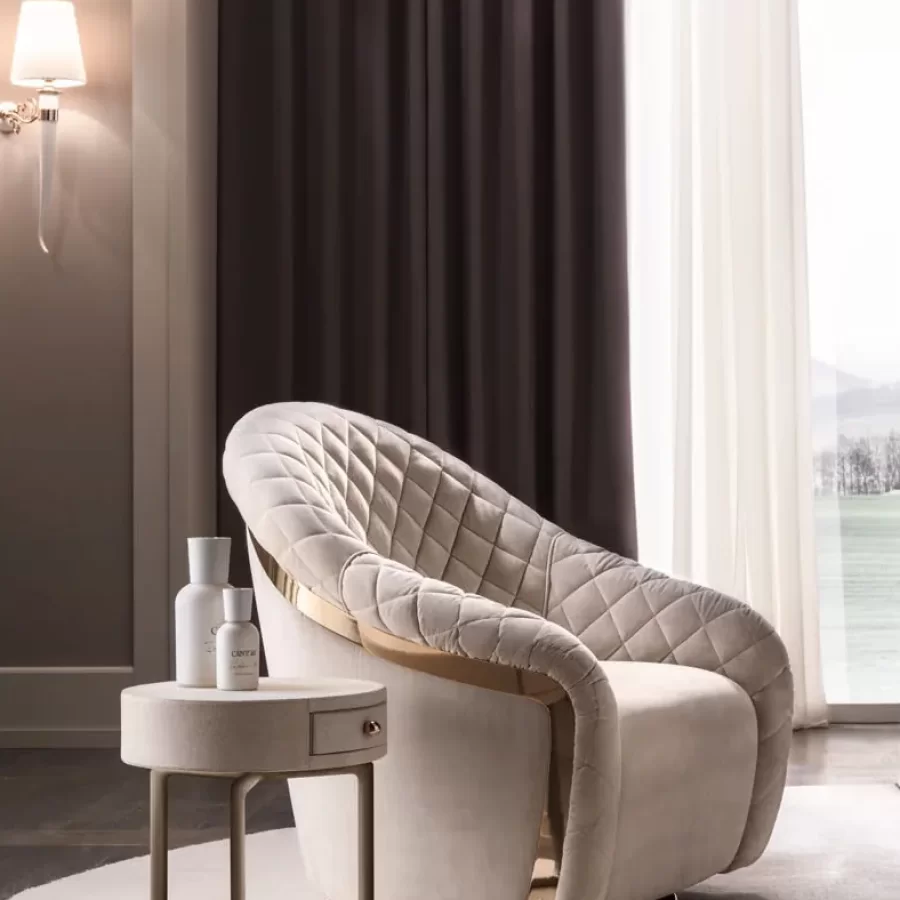 Portofino Armchair by Cantori, swivel armchair, leather armchair, 84 cm wide