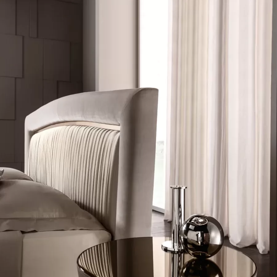 Portofino Plisse Bed by Cantori, luxury bed, for 160, 180 or 200 x 200 cm mattresses