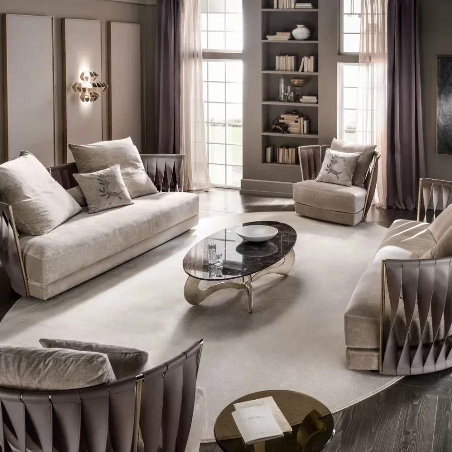 Twist Sofa by Cantori, made to order in Italy, luxury sofa, 243 cm wide