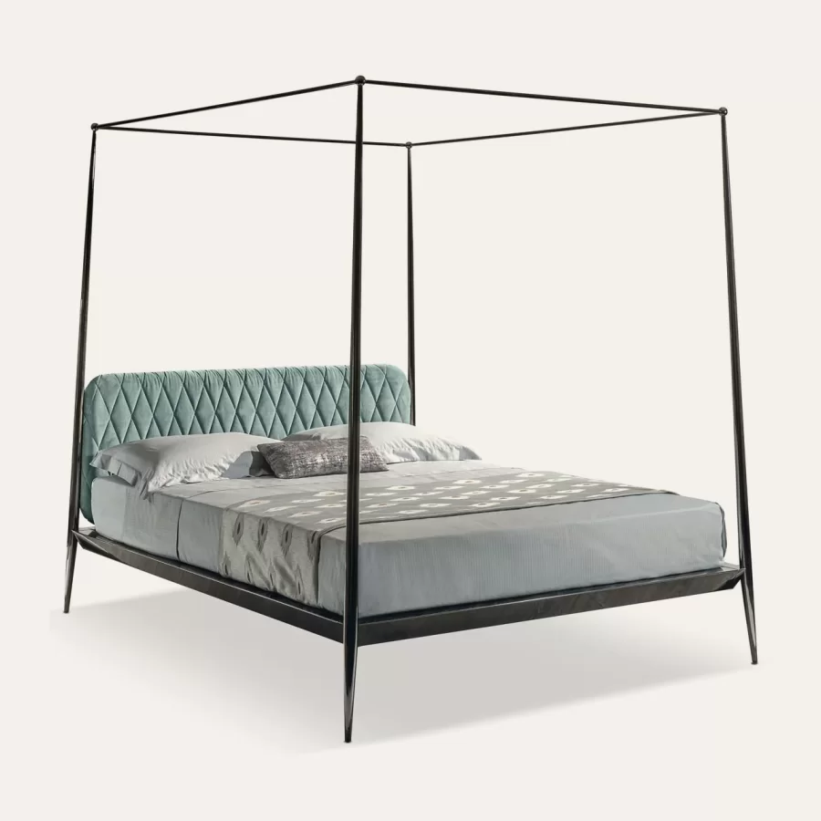 Urbino Upholstered Headboard Canopy Bed by Cantori, luxury bed design, for 160 or 180 x 200 cm mattresses