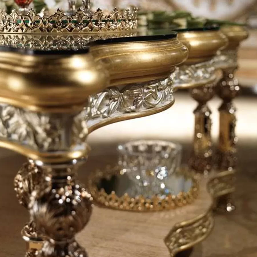 Royal Side Table RY075 by Cappelletti, gold side table, made to order in Italy