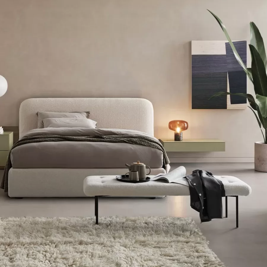 Hari Bed by Dall'Agnese, king size bed, for 160 or 180 x 200 cm mattresses