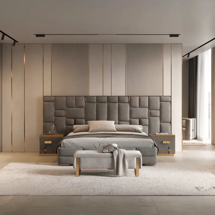 Cromo Plus Bed by Epoque, luxury bedroom furniture, with storage, upholstered bed