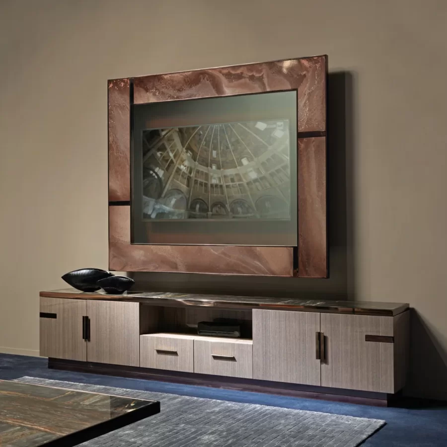 Diaspro TV Unit by Epoque, luxury living room furniture, ceramic top, TV stand