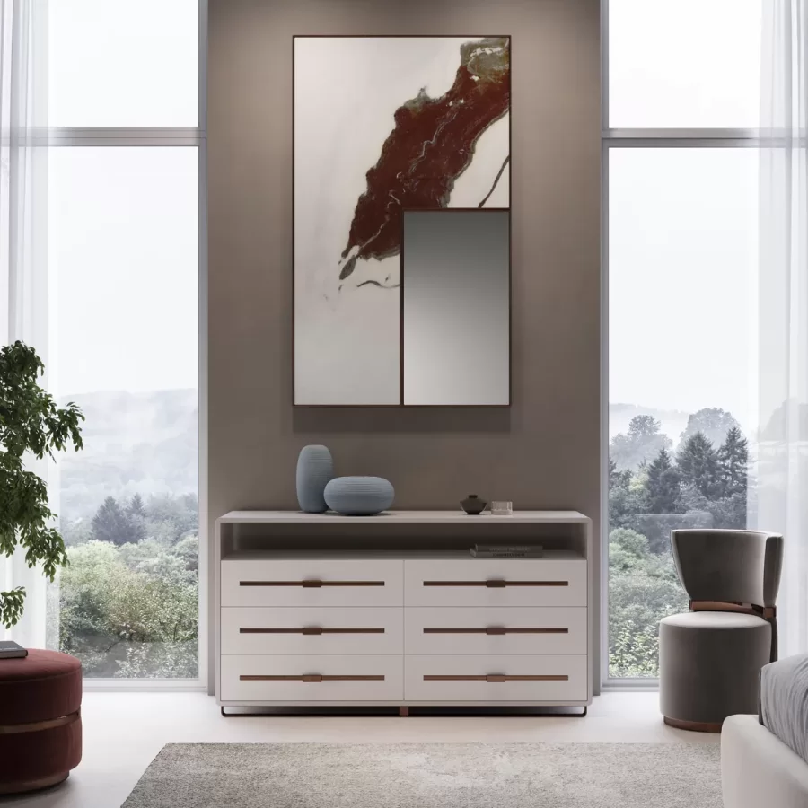 Epidote Dresser by Epoque, Italian furniture company for the bedroom, in gloss lacquer