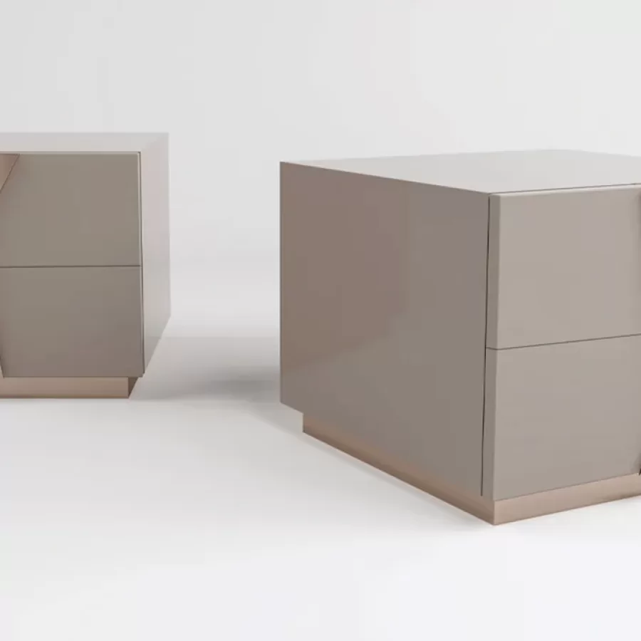 Krypton Nightstand by Epoque, luxury bedroom furniture, in gloss lacquer