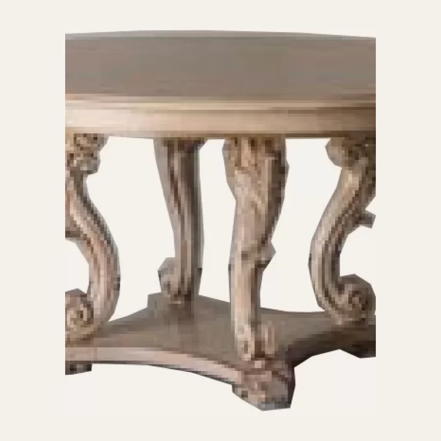 Gran Guardia Round Table with Carved Legs by Francesco Pasi, dining room furniture, made to order in Italy