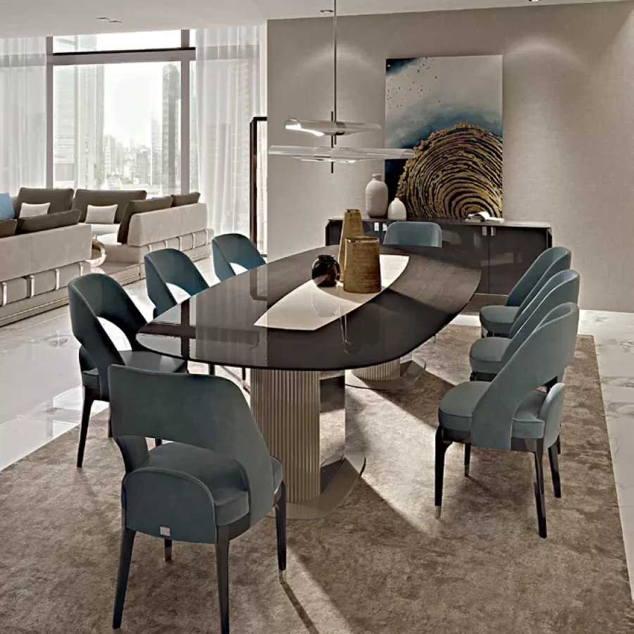 Icon Barrel-Shaped Table, Single Base by Francesco Pasi, dining room furniture, 240 cm wide