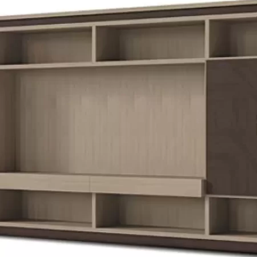 Icon Wall System with TV Opening, Large by Francesco Pasi, wall unit for living room, 485 cm wide