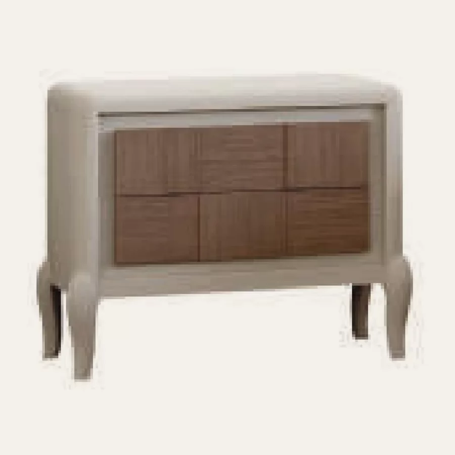 Ocean Nightstand, Natural oak facade, Smooth legs by Francesco Pasi, luxury bedroom furniture