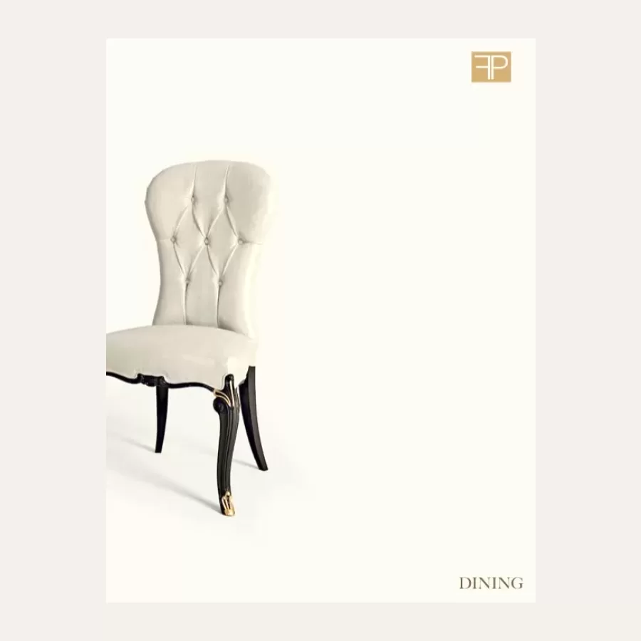 Opera Upholstered Chair by Francesco Pasi, luxury dining room furniture, 56 cm wide