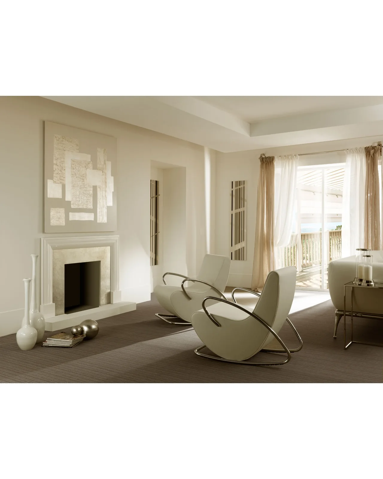 Camilla rocking armchair by Cantori, in an interior setting, photo 6 of 9