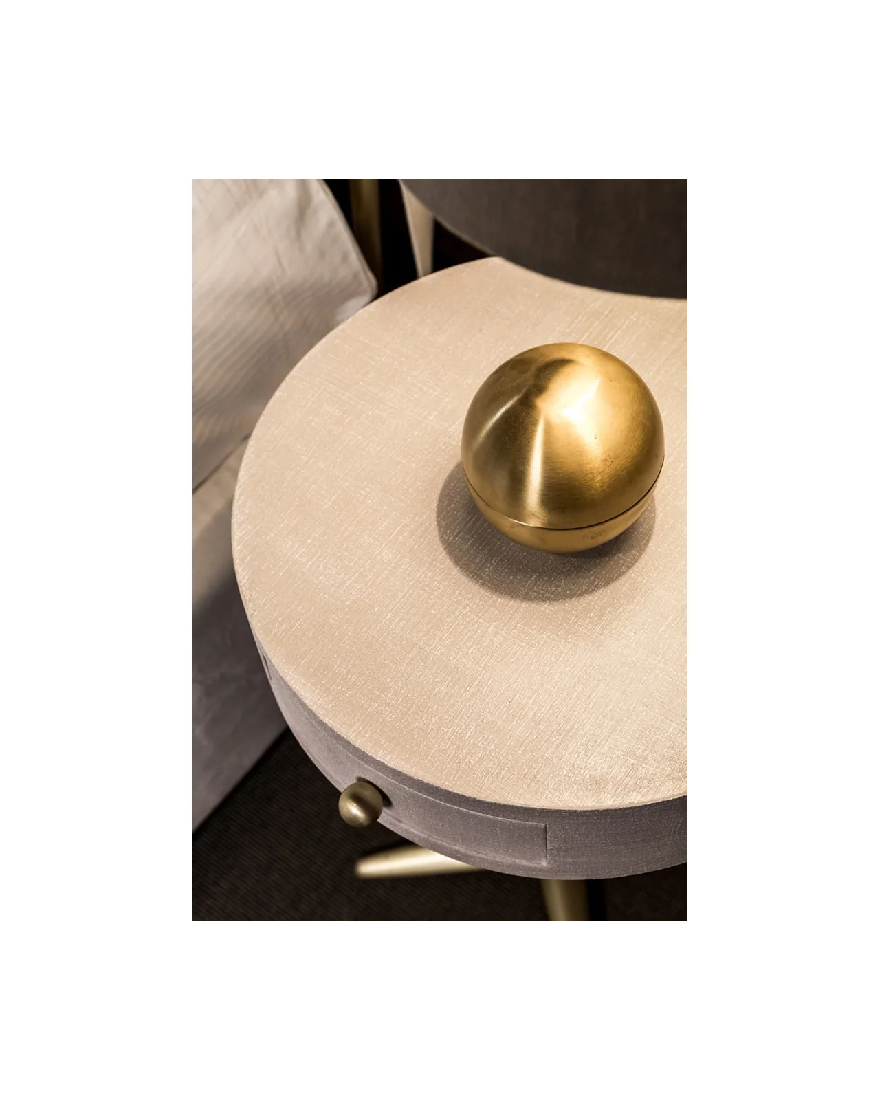 City tamburino side table by Cantori, in an interior setting, photo 2 of 4