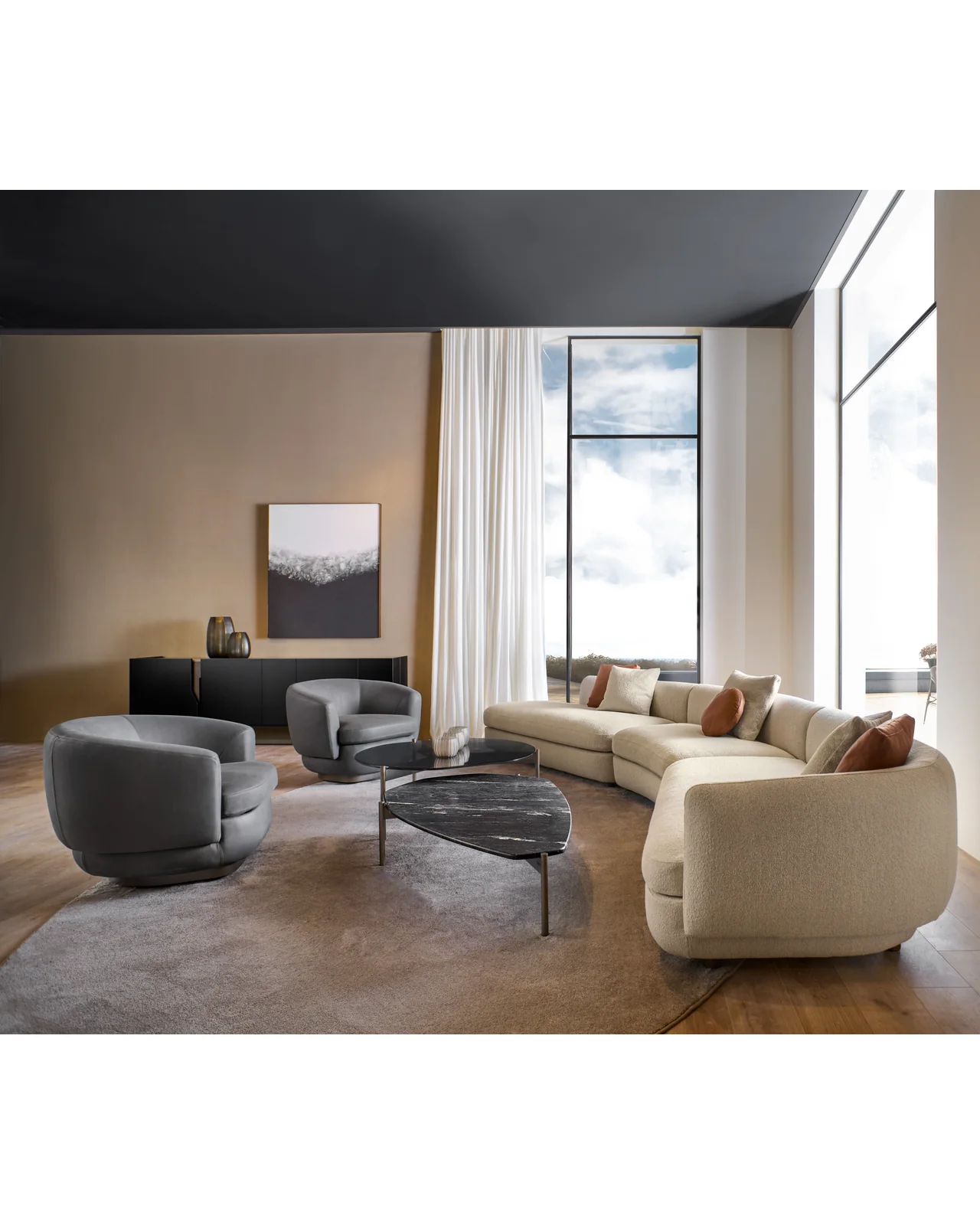 Gabrielle swivel armchair by Cantori, in an interior setting, photo 6 of 6