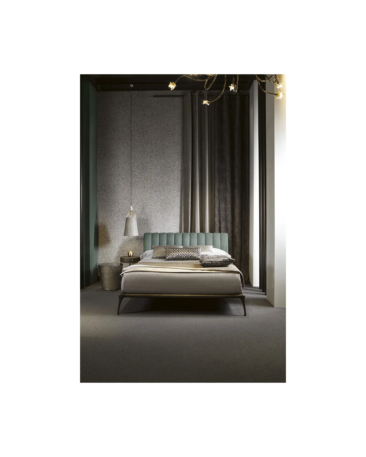 Iseo bed by Cantori, in an interior setting, photo 3 of 4, Nobili Design catalog