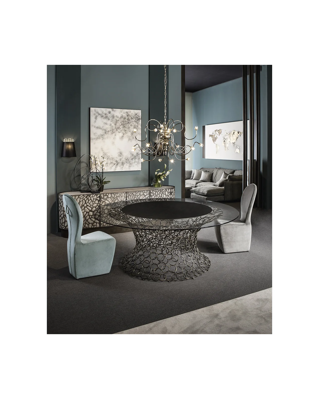 Mondrian Art Form dining table by Cantori, in an interior setting, photo 8 of 10