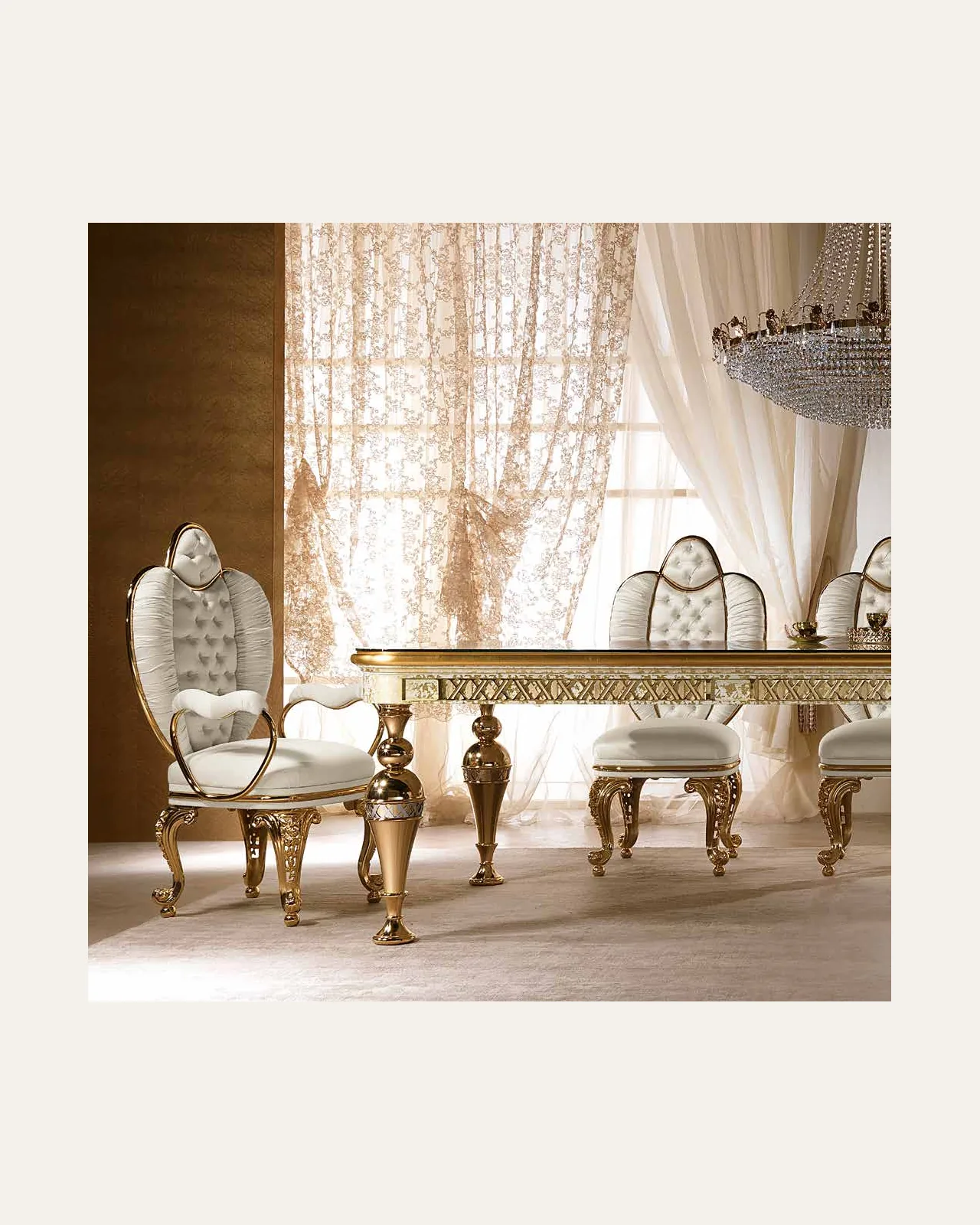 Aida Rectangular Dining Table AD114, Cappelletti Aida collection, classic Italian dining table in a classic dining room setting, photo 2 of 4