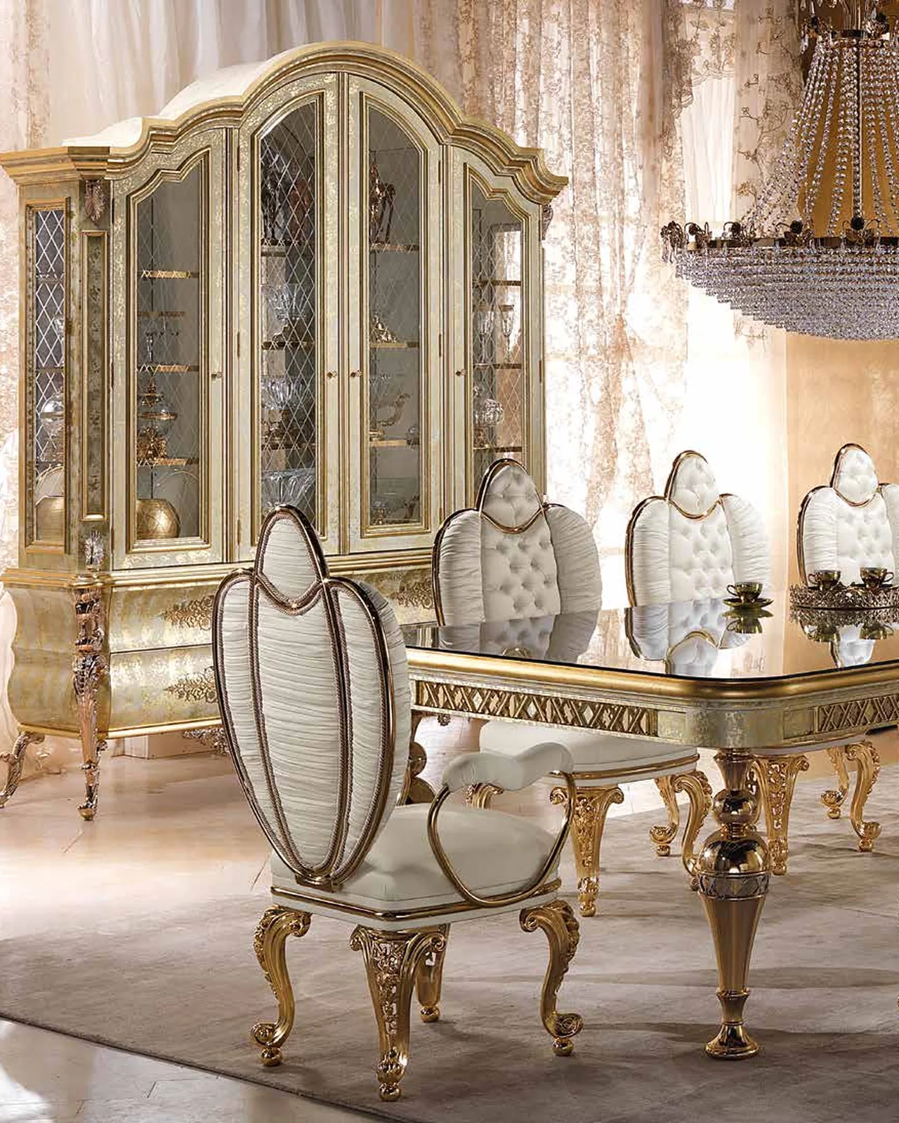 Aida Rectangular Dining Table AD114, Cappelletti Aida collection, classic Italian dining table in a classic dining room setting, photo 4 of 4