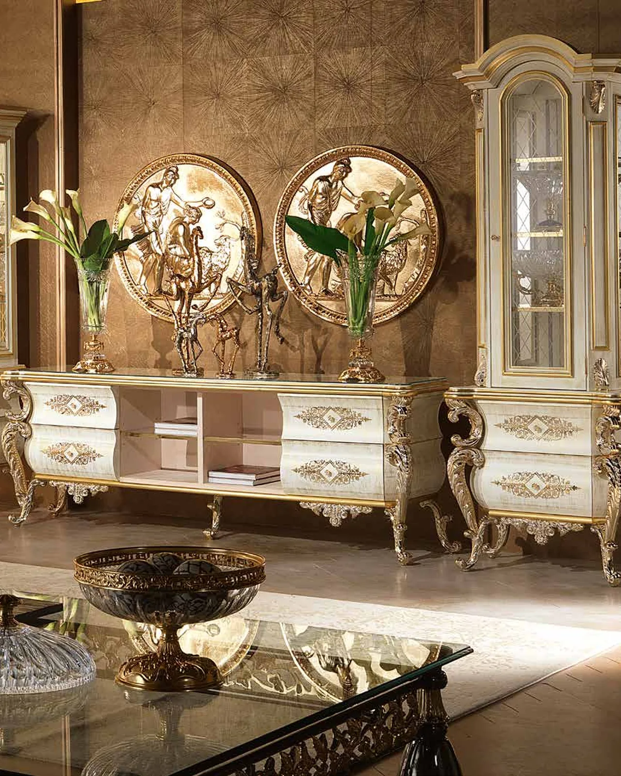 Aida Two-Seater Sofa AD072, Cappelletti Aida collection, classic Italian sofa in a classic living room setting, photo 1 of 4
