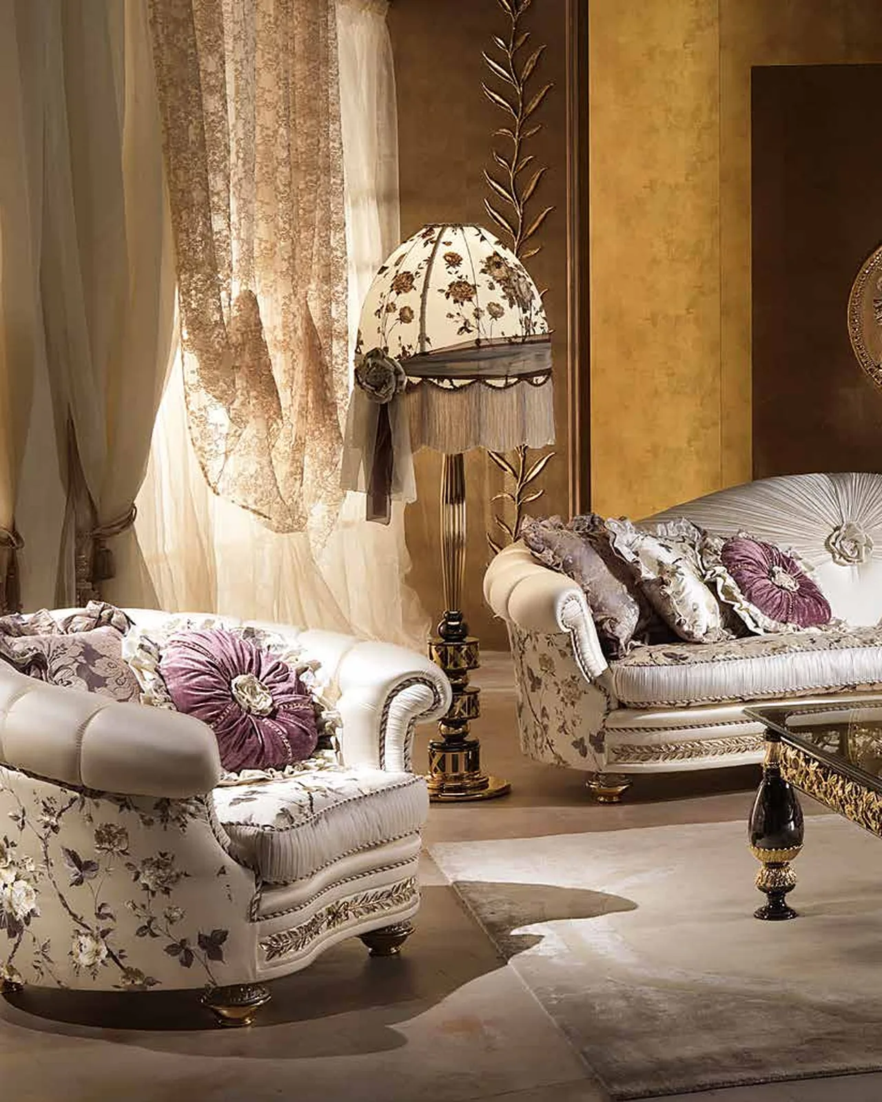 Aida Two-Seater Sofa AD072, Cappelletti Aida collection, classic Italian sofa in a classic living room setting, photo 4 of 4