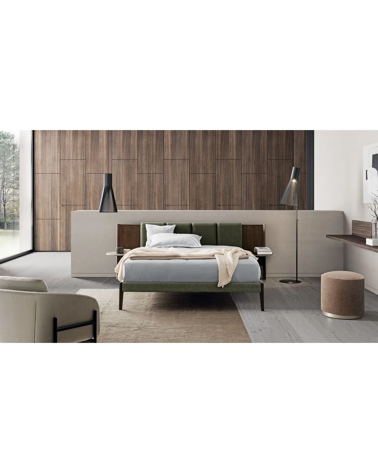 Millerighe bed by Dall'Agnese, in an interior setting, photo 2 of 7, Nobili Design catalog