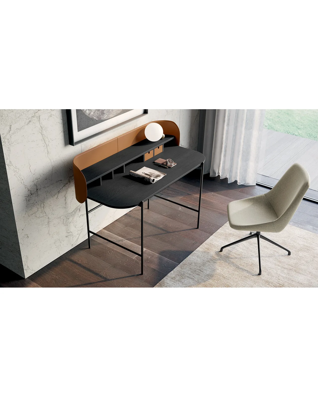 Scrivania Supernova di Dall'Agnese, in ambientazione, foto 2 di 5, catalogo Nobili Design
